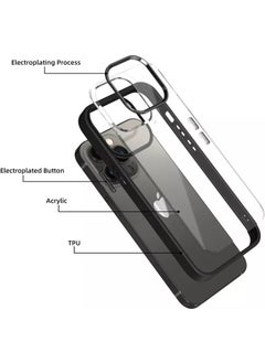 Dexmon Iphone 14 (6.1) Case Metal Button and Camera Framed Edges Silicone Back Hard Titanium Case  - Image 5
