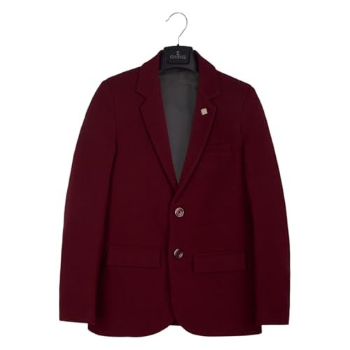 CHARCHIT Boys Regular Fit Plain Blazer and T-Shirt Maroon - Image 3