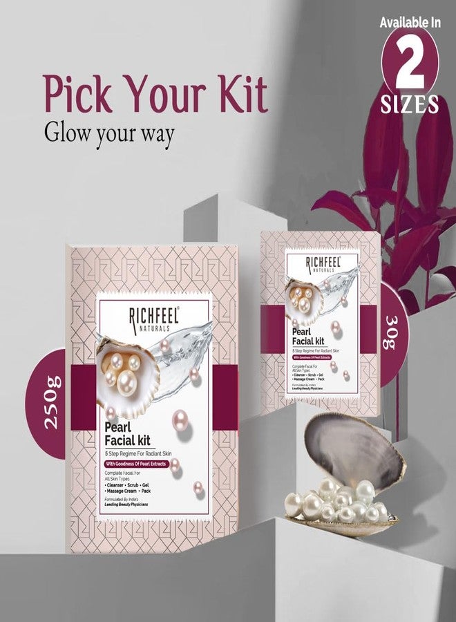 Richfeel Pearl Facial Kit for glowing skin | Luminous and Radiant Skin | Tan Removal | Best For Dry Skin | 250 g - Image 5