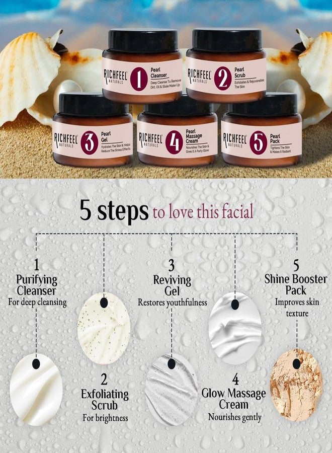 Richfeel Pearl Facial Kit for glowing skin | Luminous and Radiant Skin | Tan Removal | Best For Dry Skin | 250 g - Image 3
