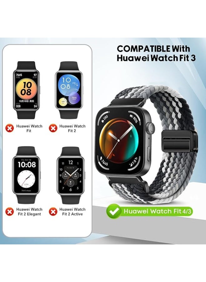 Compatible with Huawei Watch Fit 5/5Pro/Fit 4 Pro/4/3 Nylon Strap for Women Men, Adjustable Soft Breathable Elastic Sport Strap for Huawei Watch Fit 4 Pro/4/3 - Image 2