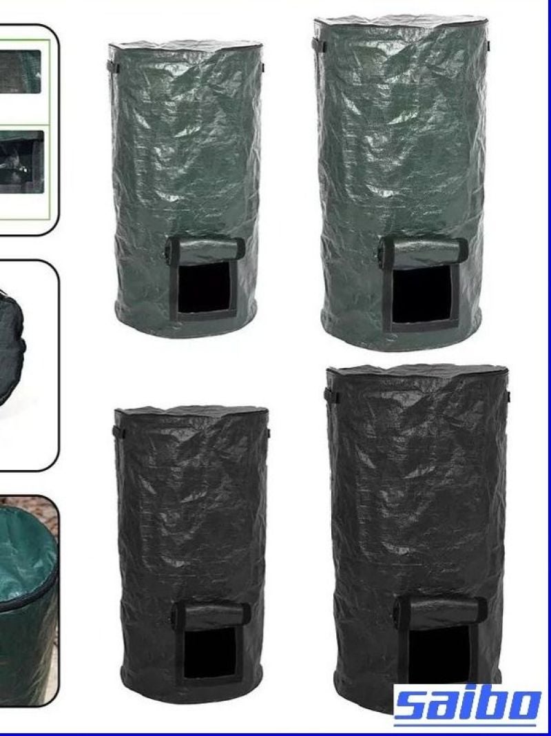 Reusable Compost Bag 35×60 Cm Green - With Zipper For Easy Filling, Viewing Window For Compost Monitoring, Heavy Duty Handles For Large Loads Compost Bag For Kitchen Scraps And Outdoor Garden Use - Image 5