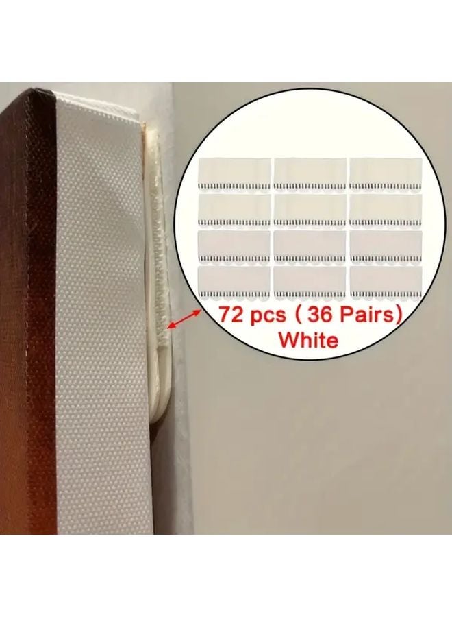 72 قطعة من شريط لاصق أبيض ثنائي الوجه ثقيل وقابل للإزالة مع مثبتات هوك وحلقة - Image 1