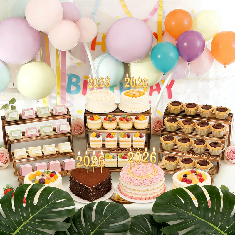 Mogenxoye Large 2 Set wood tone Wooden Tiered Display Stands 4 Tier Stackable Pine Wood Display Risers, Suitable for Vendor Events, Cupcake Stands, cake stand Wooden Dessert Table Sets, Vendor Booth Displays,Cosmetic & Perfume Display Tools, Kitchen Spice Storage, Outdoor Party Food Displays display stands(Sizes: 12 Inches, 11.2 Inches, 10.4 Inches, 9.6 Inches) - Image 4