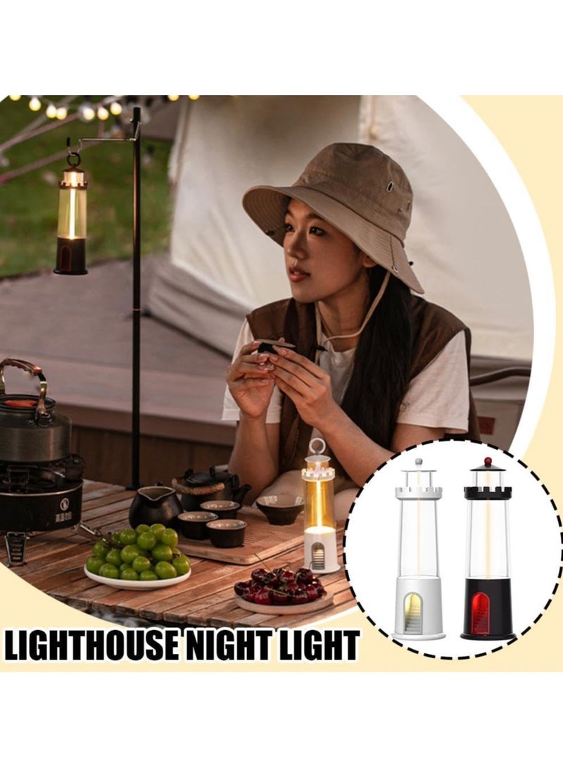 CMGTYYD Lighthouse Night Light, USB Rechargeable Lighthouse Decoration, Portable Touch Mini Table Lamp Bedroom Atmosphere Night Light, Creative Lighthouse Ornaments Gift - Image 2