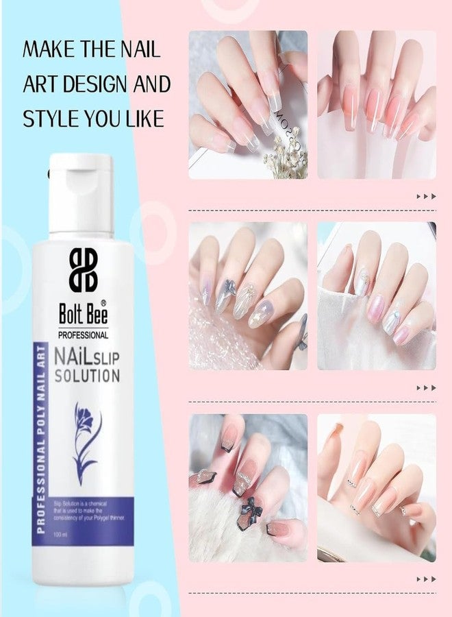 bolt bee “Bolt Bee Professional Nail Slip Solution 50ml with Glass Cup - Poly Nail Gel Liquid for Smoothing & Shaping Polygel Extension, Nail Art Manicure Tool Kit” - Image 5