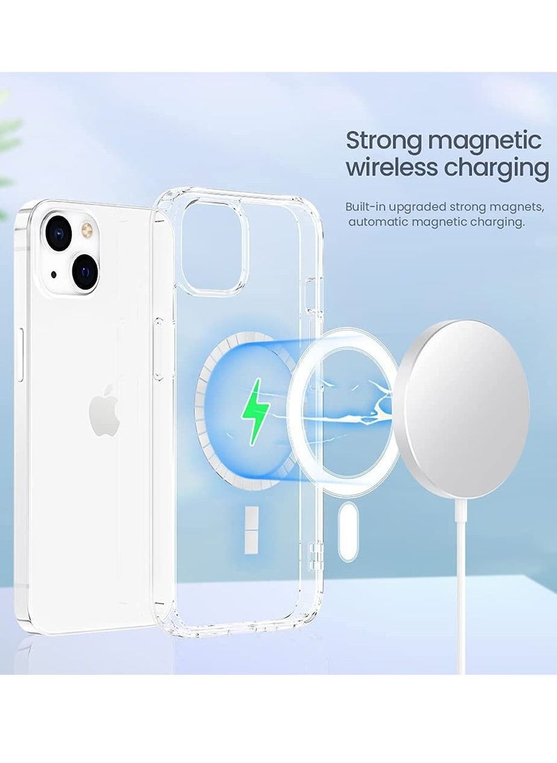 BORTONY - iPhone 14 Plus Case Magsafe Slim Thin Clear Magnetic Case Yellowing Resistant Shock Absorption Anti-Scratch Hard Back Protective Case 6.7 Inch 2022 Released - Image 1