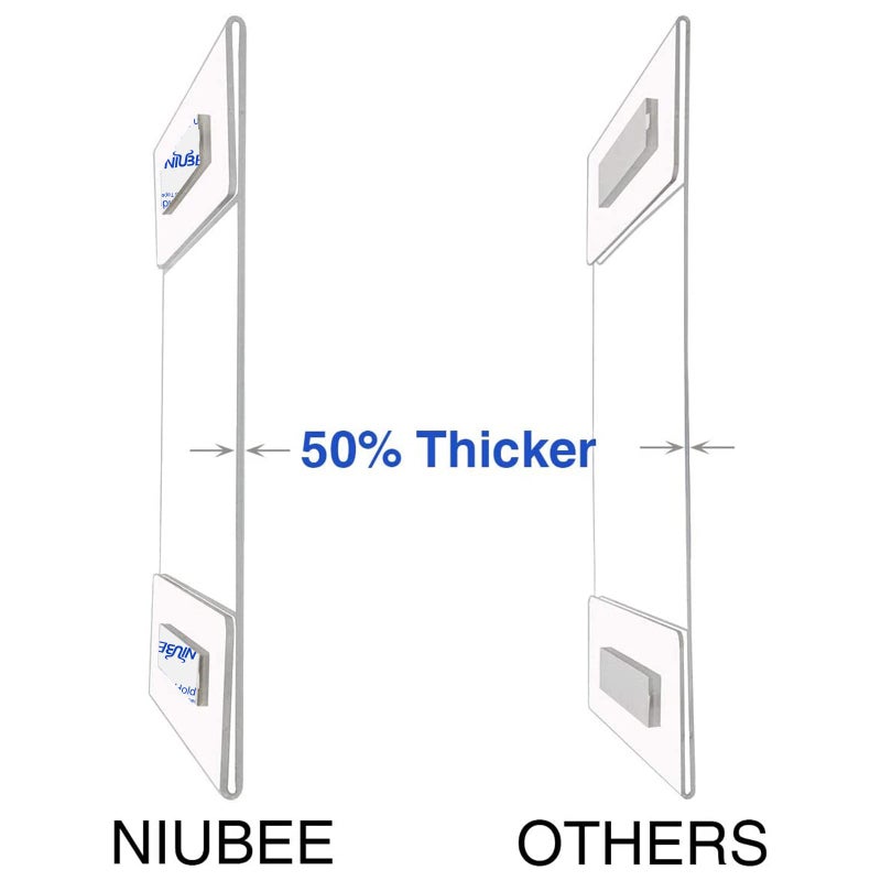Niubee 6 Pack Acrylic Sign Holder 11 x 17 inches Wall Mount Sign Holders Clear Acrylic Frame with Double Sided Tape Clear Poster Frames Plastic Sign Holder for Office, Home, Restaurant, Vertical - Image 3