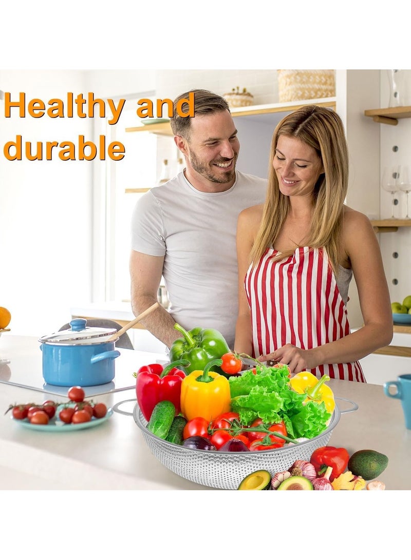 MOMENT مصفاة ستانلس ستيل متعددة الاستخدامات 6 قطع من MOMENT مع مقبض للمطبخ/لتصريف المعكرونة/شطف الخضروات والفواكه، قوية وآمنة للغسل في غسالة الصحون - Image 5