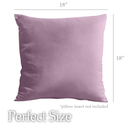 lalaLOOM Velvet Throw Pillow Covers, Set of 2, 18x18 Decorative Square Pillows Home Decor, Soft Accent Cases, Silky Machine Washable Pillowcases for Sofa, Couch, Bedroom, Living Room, Plum Purple - Image 5