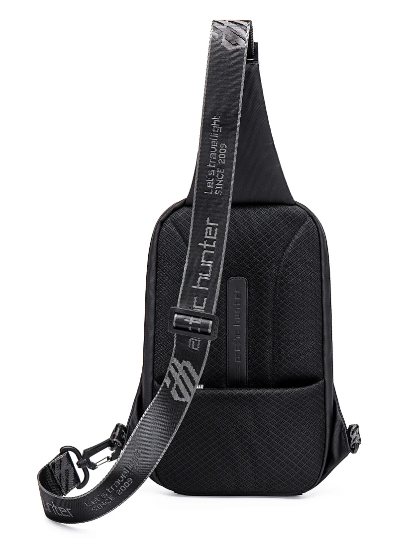 ARCTIC HUNTER Semi Hard Shell Crossbody Bag Water Resistant Anti Theft Unisex Fashion Shoulder bag for Travel Business Casual Use XB00126 Black