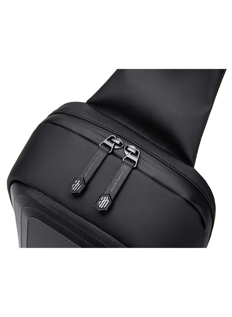 ARCTIC HUNTER Semi Hard Shell Crossbody Bag Water Resistant Anti Theft Unisex Fashion Shoulder bag for Travel Business Casual Use XB00126 Black
