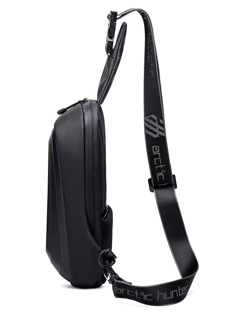 ARCTIC HUNTER Semi Hard Shell Crossbody Bag Water Resistant Anti Theft Unisex Fashion Shoulder bag for Travel Business Casual Use XB00126 Black - Image 5