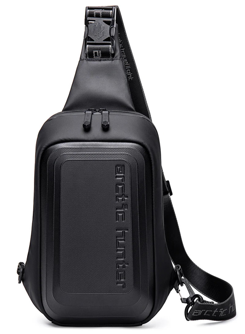ARCTIC HUNTER Semi Hard Shell Crossbody Bag Water Resistant Anti Theft Unisex Fashion Shoulder bag for Travel Business Casual Use XB00126 Black