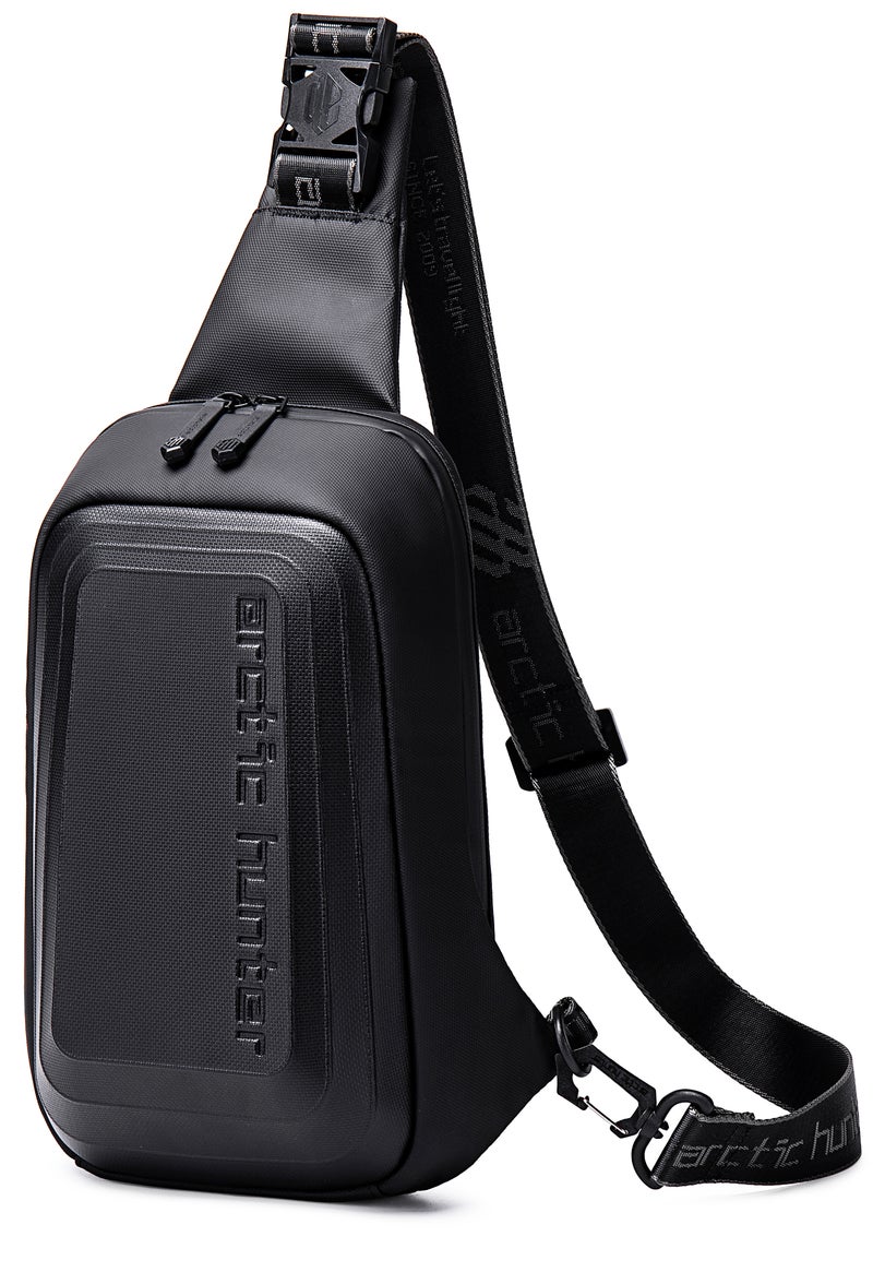 ARCTIC HUNTER Semi Hard Shell Cross-Body Bag Water Resistant Anti-Theft Unisex Fashion Shoulder bag for Travel Business Casual Use, XB00126, Black - Image 1