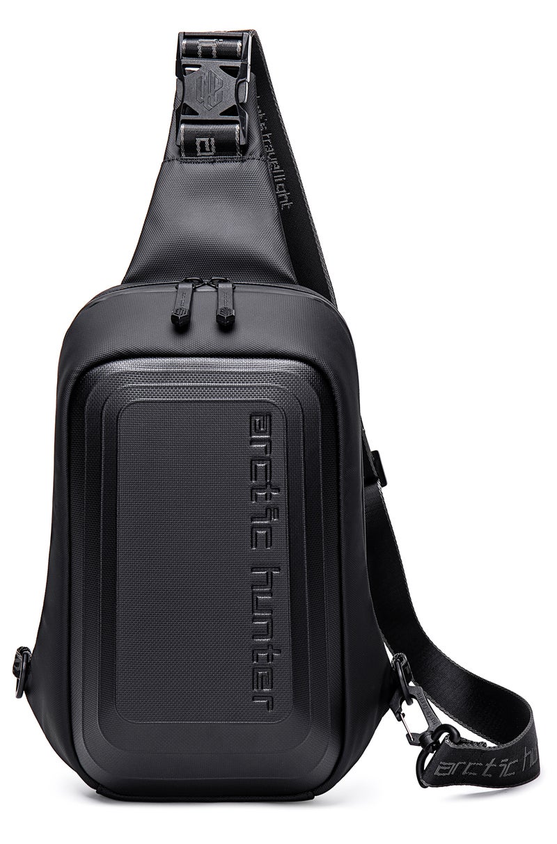 ARCTIC HUNTER Semi Hard Shell Cross-Body Bag Water Resistant Anti-Theft Unisex Fashion Shoulder bag for Travel Business Casual Use, XB00126, Black - Image 3