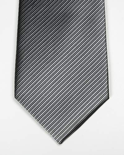 Secdtie Men's Slim Dark Grey Woven Polyester Ties Elegant Casual Party Wedding Neckties - Image 3