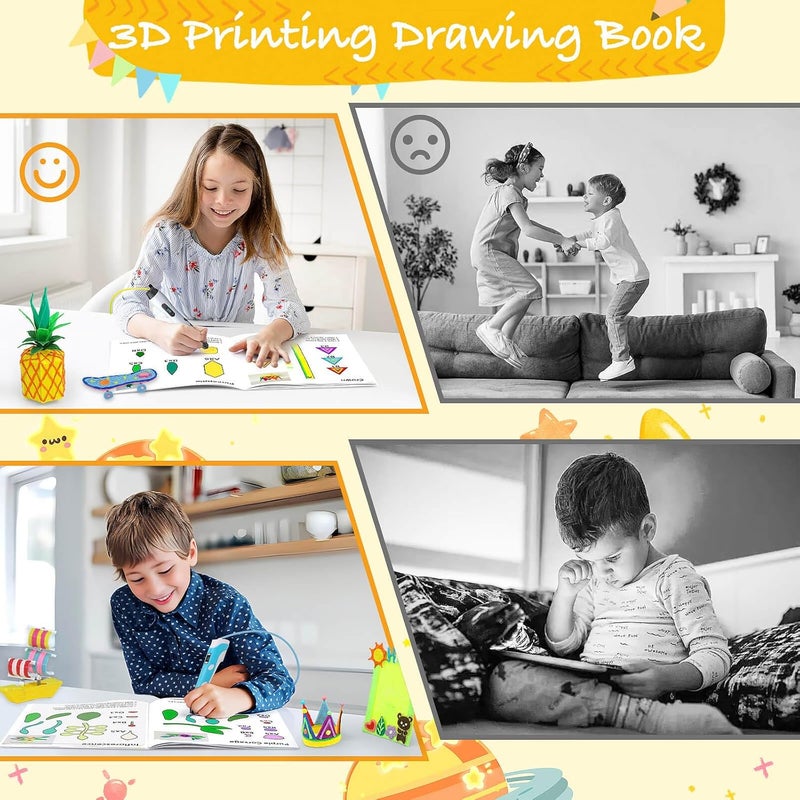Vomika 3D Pen Printing Drawing Book, Outer Space Theme Painting Template | 40 Patterns Graffiti, 3D Printer Drawing Molds with A PVC Board, Thick Paper Stencils for Starter and Artist DIY Gift - Image 5