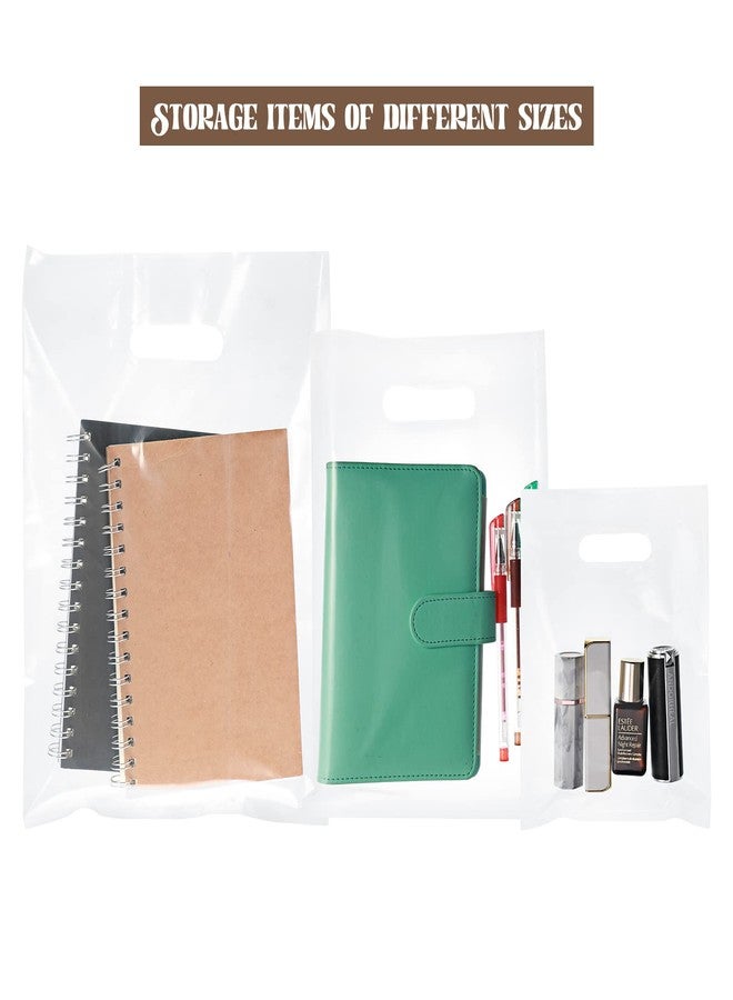 Saintrygo 120 Pcs 2.36 Mil Clear Shopping Bags with Handles 6x8/8x12/10x14 Inch Plastic Reusable Merchandise Gift Bags Retail Shopping Bag for Business Boutique Stores Gifts - Image 5