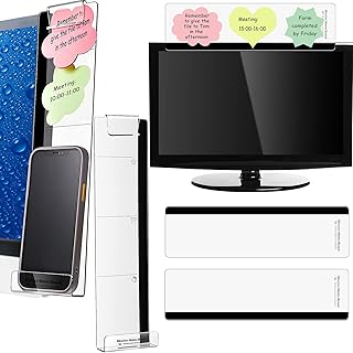 Outus Outus 4 Pieces Monitor Message Memo Board Transparent Message Panel Monitor Sticky Note Memo Board Phone Holder for  - Image 1