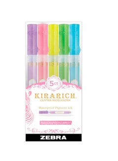 ZEBRA Glitter Highlighter Set - Pack of 5  - Image 1