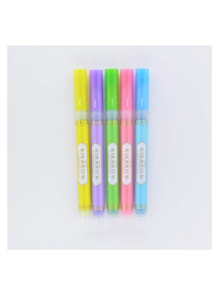 ZEBRA - Glitter Highlighter Set - Pack of 5 - Image 1