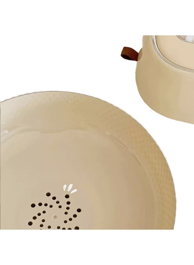 Caizhi Fruit Plate, Simple Dried Fruit Plate, Snack Plate, Nut And Candy Storage Tray, High-Leg Milk White Fruit Plate Cz6864 - Image 1