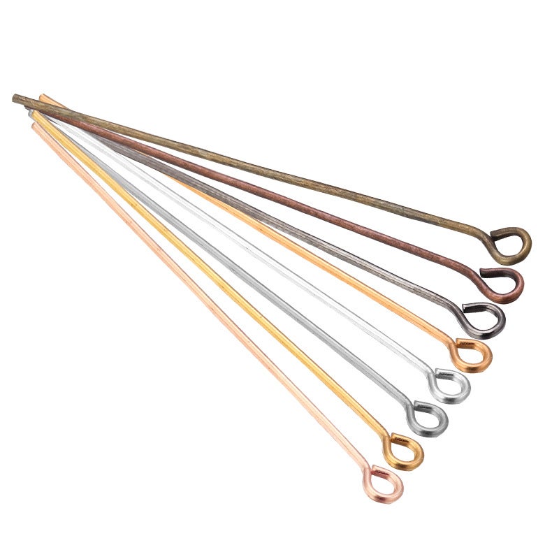 100pcs Electroplated Pendant Bail Needles Color mixing 