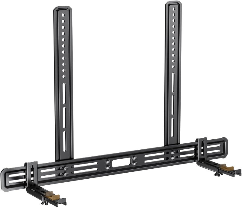 Perlegear Soundbar Mount, Sound Bar Mount with Holes/Without Holes, Sound Bar Mounts Under TV up to 15 lbs, Non-Slip Base Holder Extends 3.5â€ to 6â€, Attach Speaker to TV or Wall - Image 1