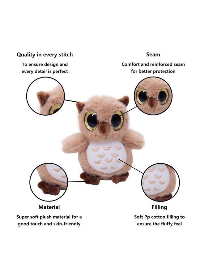 Tickles Cute Owl Soft Stuffed Plush Animal Toy For Kids Girls & Boys Children Birthday Gifts (Color: Brown Size: 20 Cm) - Image 2