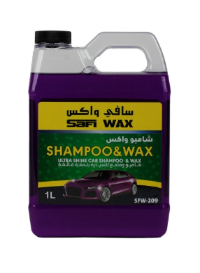 سافي واكس شامبو سيارات Safi Wax Ultra Shine مع واكس – تنظيف عميق ولمعان فوري وحماية للطلاء – 1 لتر (بنفسجي) - Image 2