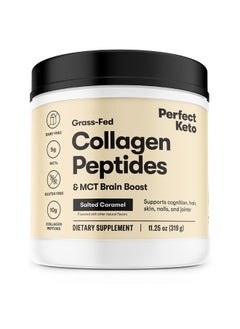 Perfect Keto Collagen Peptides Protein Powder with MCT Oil - Grassfed, GF, Multi Supplement, Best for Ketogenic Diets, Use as Keto Creamer, in Coffee and Shakes for Women & Men - Salted Caramel  - Image 1