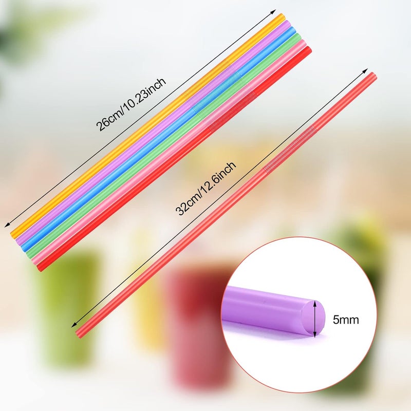 Loccmat 500 Pcs Colorful Straws,Disposable Plastic Drinking Straws,Extra Long Flexible Straws,Disposable Bendy Straws for Party,BPA-Free Plastic Straws,10.2" Long and 0.23'' Diameter (Multicolor) - Image 2
