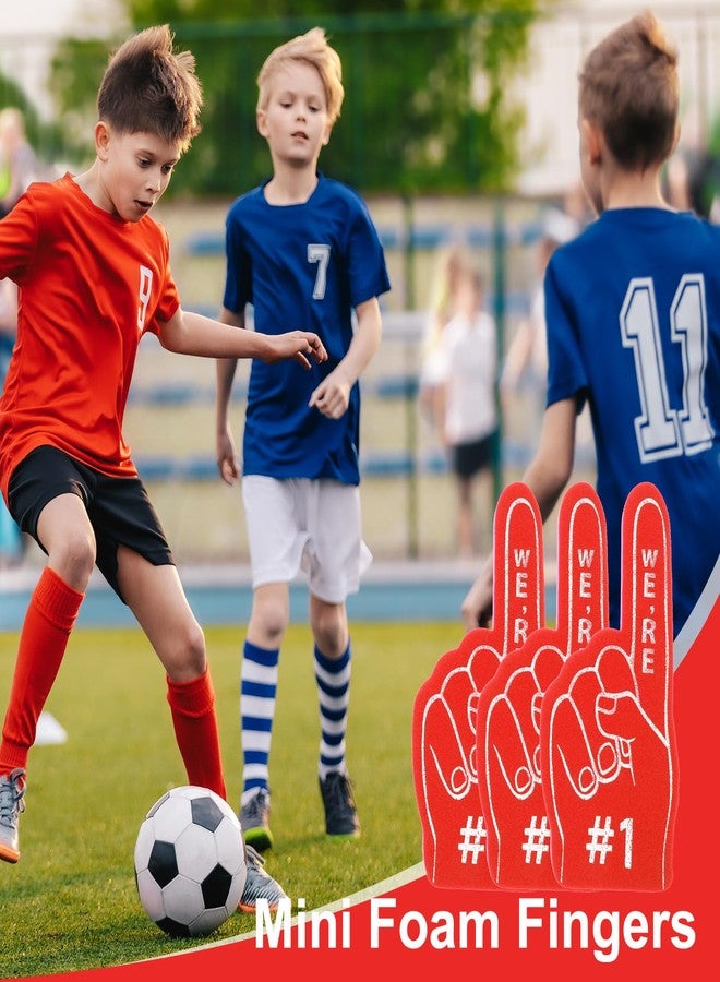 SHENLIU 18PCS Mini Foam Fingers, Baseball Fan Mini Foam Finger, Cheerleading Foam Finger We're #1 Sports Themed Party Supplies for Baseball Basketball Soccer Team Gifts(Red) - Image 4