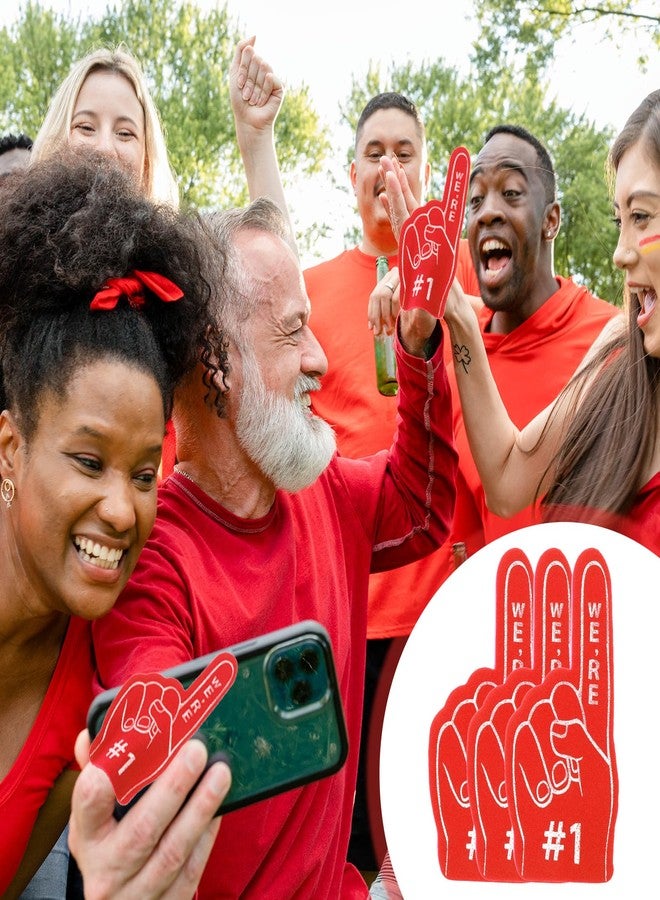 SHENLIU 18PCS Mini Foam Fingers, Baseball Fan Mini Foam Finger, Cheerleading Foam Finger We're #1 Sports Themed Party Supplies for Baseball Basketball Soccer Team Gifts(Red) - Image 5