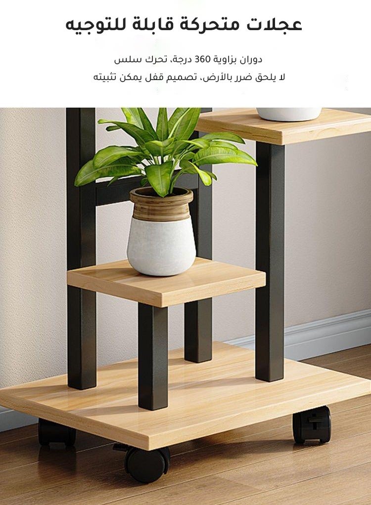Generic Plant Stand 5 Tier Indoor Metal Flower Shelf for Multiple Plants Corner Tall Flower Holders for Patio Garden Living Room Balcony Bedroom, Black (5 Tier-white)  - Image 3