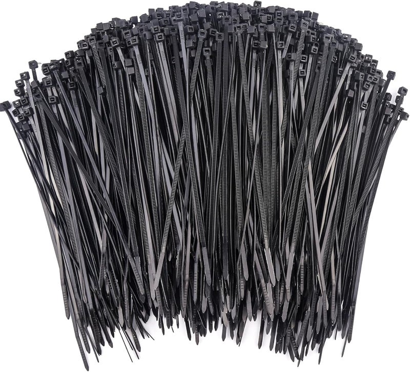 Rienar 1000 Pcs Black Zip Ties, 3 Inch Small Self-Locking Nylon Cable Ties, Premium Thin Plastic Wraps Wire Ties for Indoor and Outdoor (Black) - Image 1