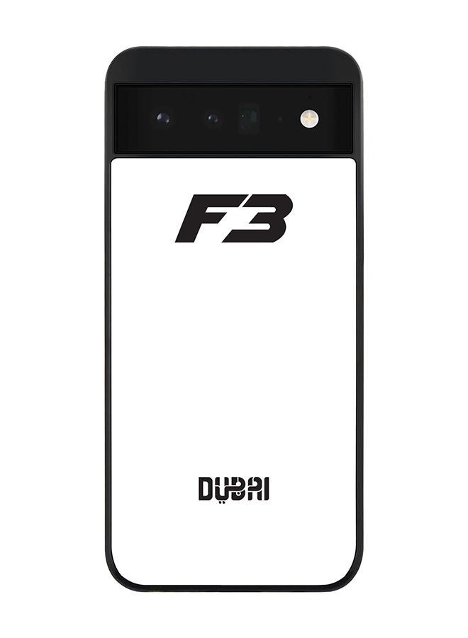 Stylizedd حافظة حواف سوداء متينة لجهاز Google Pixel 6 5G، حافظة مرنة رقيقة من مطاط TPU، غطاء رقيق مضاد للسقوط - فاز3 دبي أبيض - Image 1