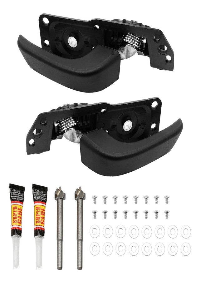 ATRACYPART طقم مقابض أبواب داخلية أمامية/خلفية يسار/يمين جهة الراكب/السائق، متوافق مع سيارات شيفروليه سيلفرادو، تاهو، سابربان، أفالانش، جي إم سي سييرا، يوكون، كاديلاك إسكاليد موديلات 2007-2014، بديل للأرقام 20833602 و20833606 - Image 1