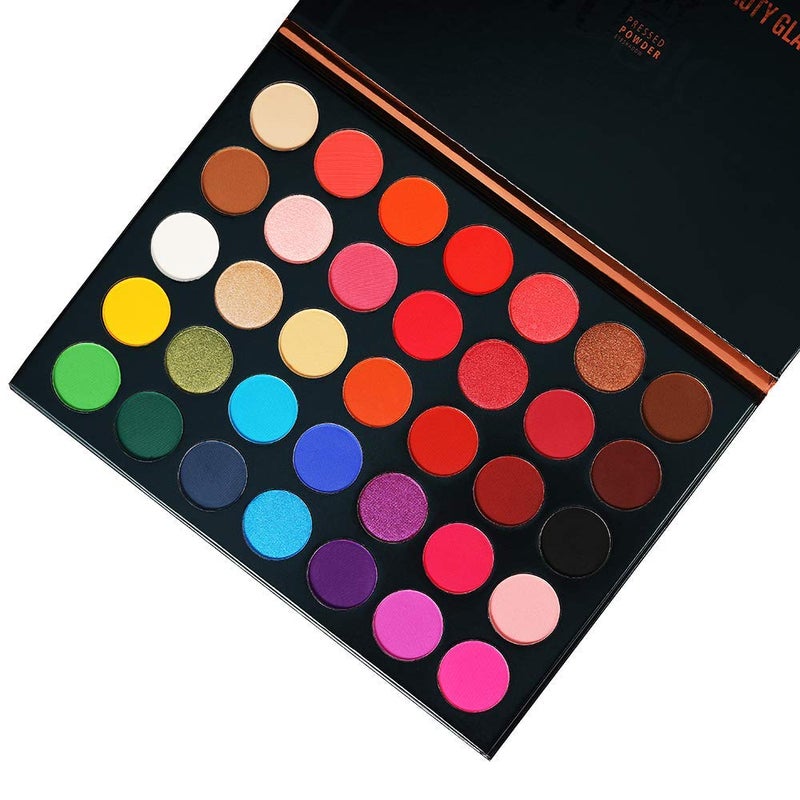 BestLand 35 Color Studio Eyeshadow Palette for Halloween Makeup, Pop Makeup Inner Artist Matte Shimmer Luminous Velvet Texture Pressed Colors Powder Creamy Eye Shadow Blendable Natural Makeup Palette - Image 3