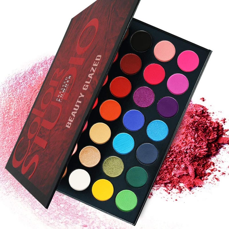 BestLand 35 Color Studio Eyeshadow Palette for Halloween Makeup, Pop Makeup Inner Artist Matte Shimmer Luminous Velvet Texture Pressed Colors Powder Creamy Eye Shadow Blendable Natural Makeup Palette - Image 2