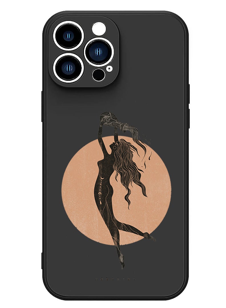 Theodor Protective Slim Fit Case Liquid Silicone Cover with Full Body Protection Anti-Scratch Shockproof Case For iPhone 15 Pro Max Black - Aquarius - Image 1