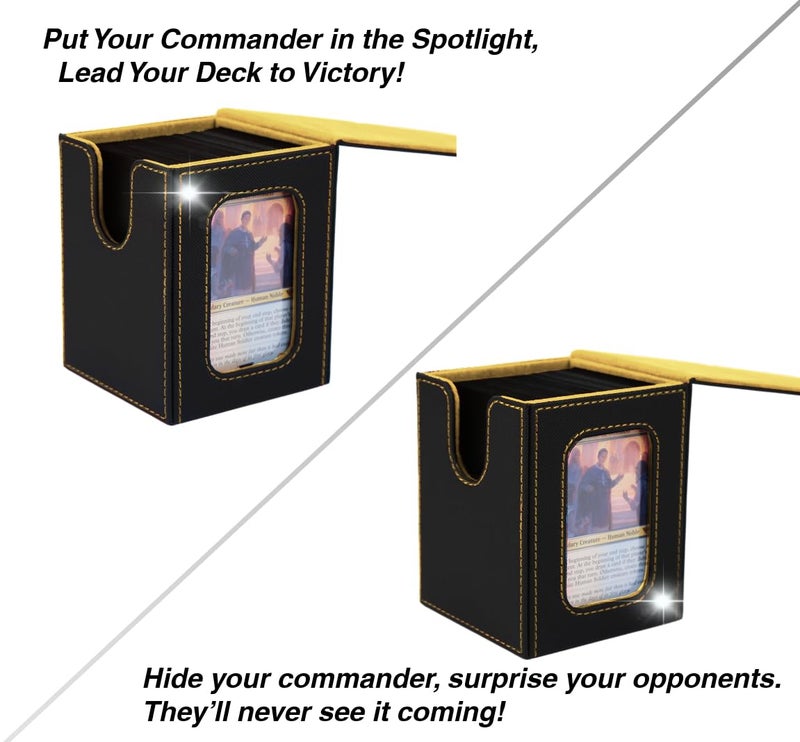 Venssu MTG Deck Box for Commander Display,Card Deck Box Fits 100 Double Sleeved Cards, TCG Card Storage Box (White and Grey, 1 window) - Image 2