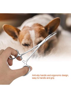 Zerodis Pet Ear Hair Tweezers, Stainless Steel Pet Grooming Scissors for Pet Dog Cat Ear Hair(L)  - Image 3