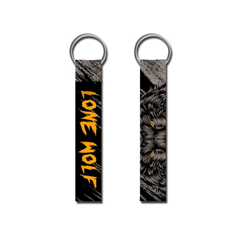 Stainless Steel Lone Wolf Keytag | Keychain For Bike/Car/General Use, Multi-Coloured