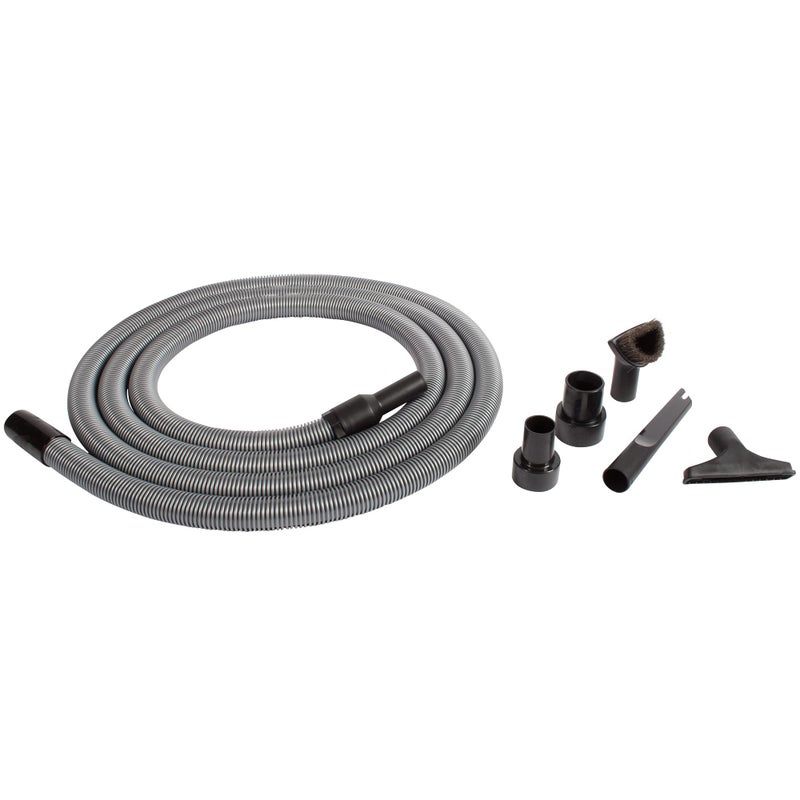 CenTec Systems Premium Attachment 2 Tank adapters and 125 Diameter End Shop Vacuum Extension Hose and Kit 16 Ft Silver