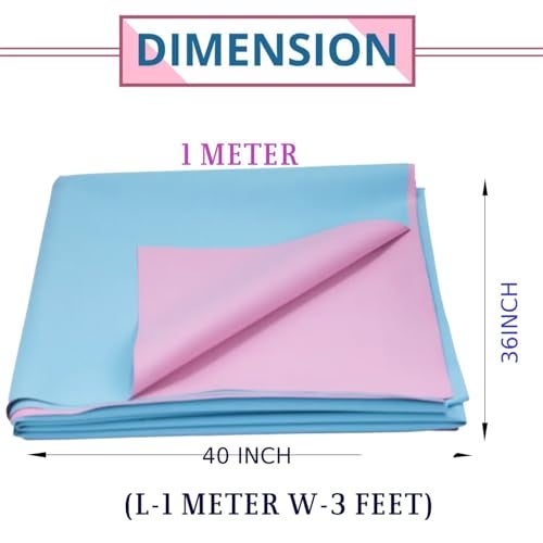 Rilekh Waterproof Dry Rubber Bed Sheet Premium Washable Makintosh Sheet Non-Absorbent Reusable Crib Mat Hospital Bed Protector for Baby and Adult (1 Meter 3 Feet (L-40inchXW-36inch)) - Image 2