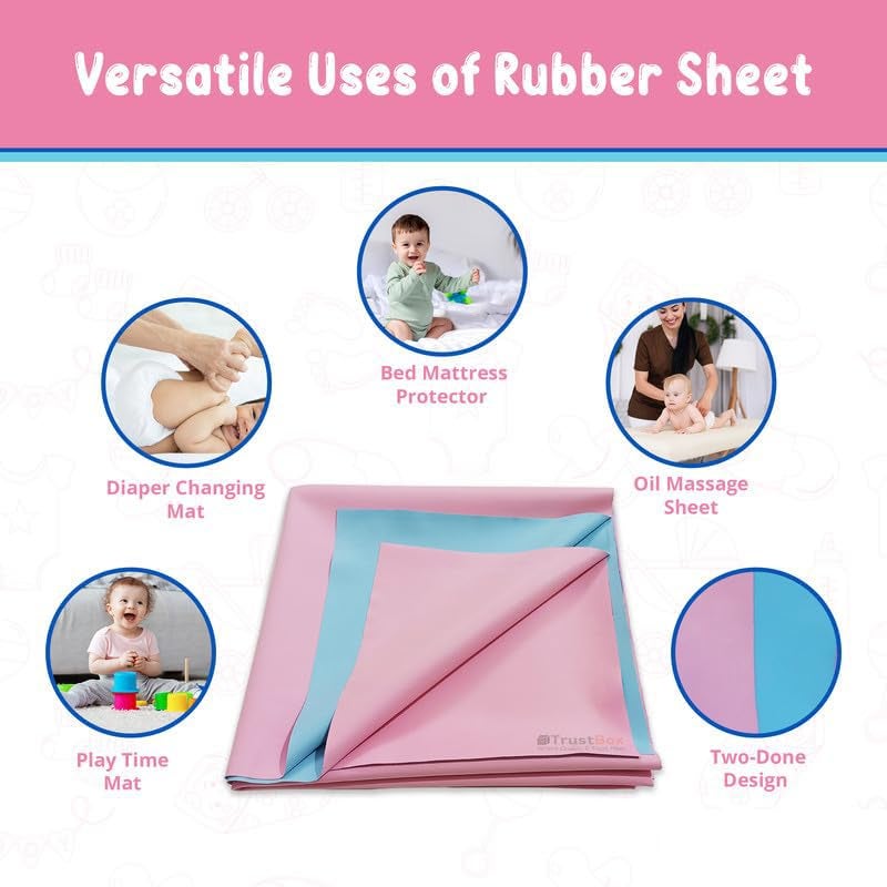 Rilekh Waterproof Dry Rubber Bed Sheet Premium Washable Makintosh Sheet Non-Absorbent Reusable Crib Mat Hospital Bed Protector for Baby and Adult (1 Meter 3 Feet (L-40inchXW-36inch)) - Image 5