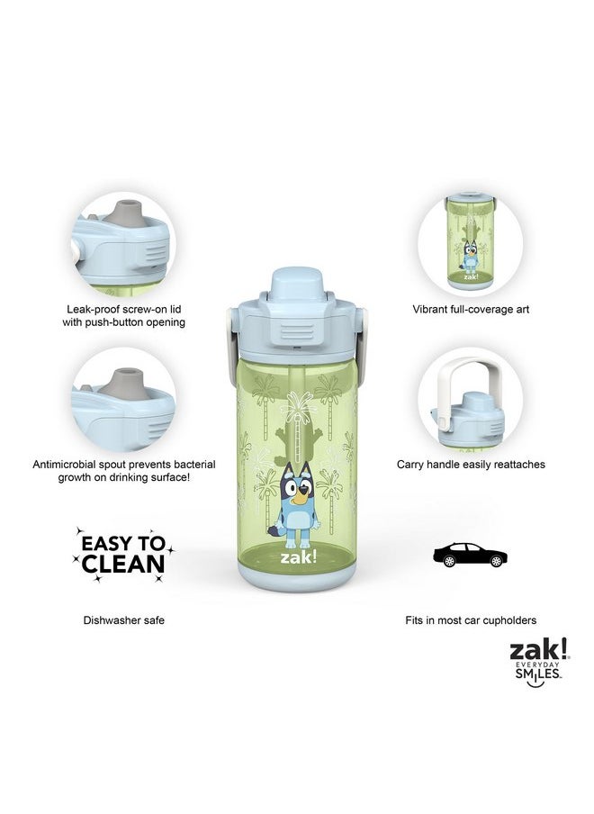 زاك ديزاينز مجموعة من زجاجتين من zak! Beacon، بلون أزرق - 16 أونصة لكل زجاجة - مصنوعة من البلاستيك المتين - فوهة من السيليكون وغطاء مقاوم للتسرب - آمنة للاستخدام في غسالة الأطباق  - Image 2