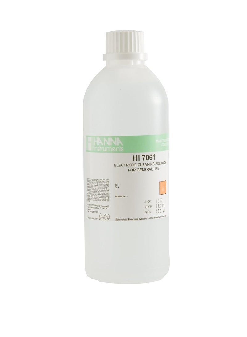 Hanna Instruments HI7061L General Purpose Electrode Cleaning Solution, 500mL Bottle